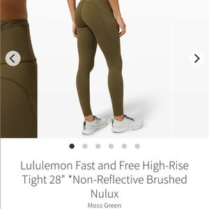 Lululemon Fast & Free High Rise Tight 28”